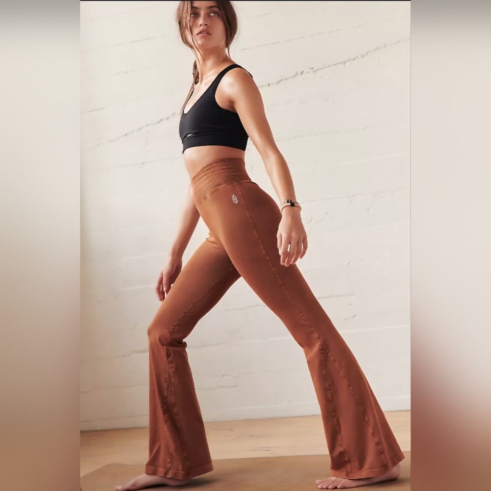 Free People Brown Flare Leggings